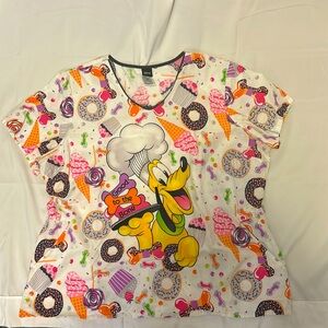 Disney Goofy Printed Scrub Top